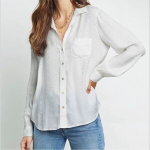 Rails NWT Noemi Illusion Snakeskin Print Crepe Chiffon Blouse Ivory Snake Medium